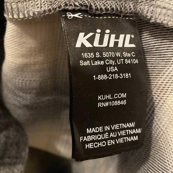 Kuhl Men's Black and White Plaid flannel button down shirt - size medium - Picture 4 of 8